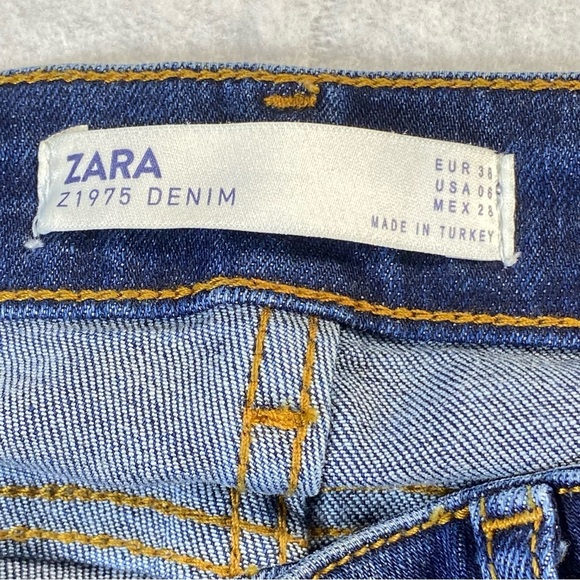 Zara Jeans Women's Sz 6 Blue Skinny Leg Low Rise Stretch Classic Casual Denim - Picture 8 of 13